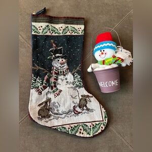 Festive Snowman Christmas Stocking